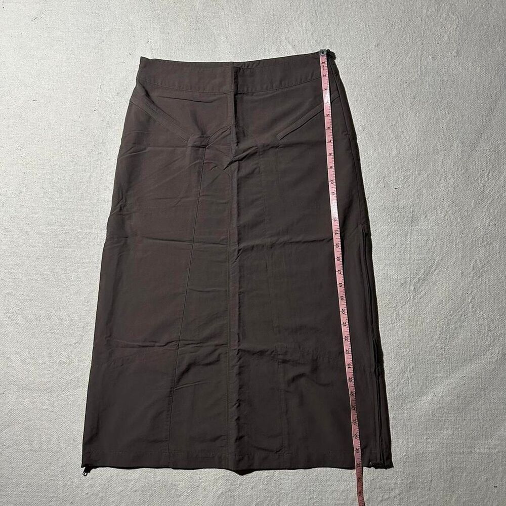 Royal Robbins Women's 4 Brown Nylon Midi Skirt with Side Zippers - Picture 6 of 6